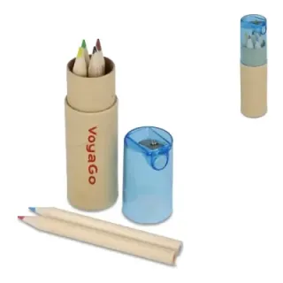 Colouring pencils in cardboard tube with sharpener lid - LT91584 (gadzety reklamowe)